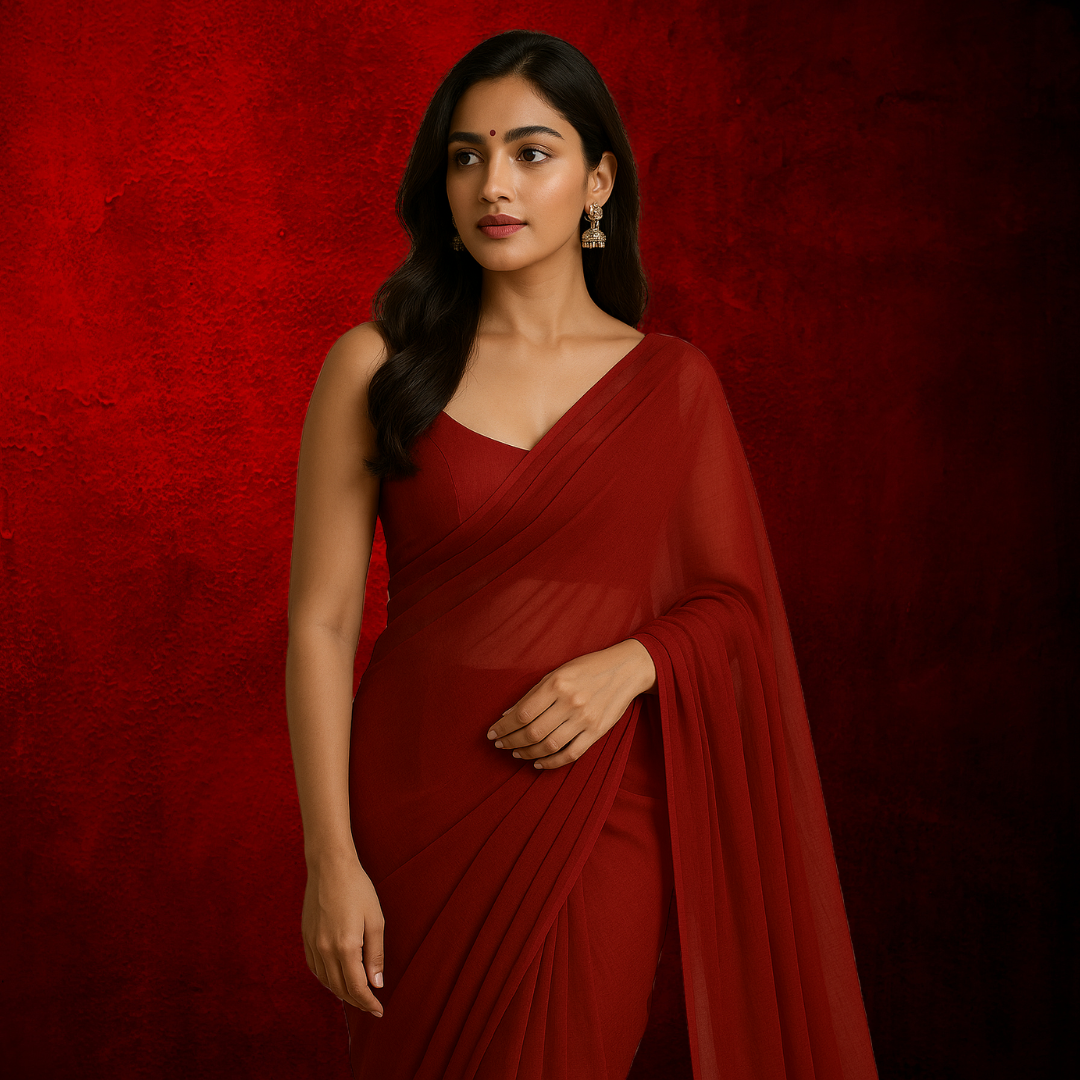 Red Georgette Saree