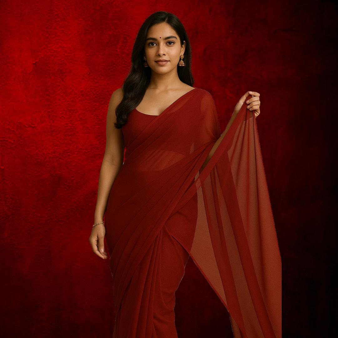 Red Georgette Saree
